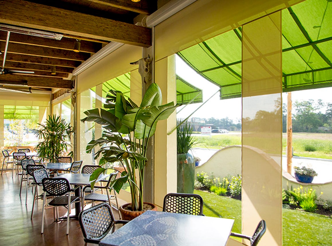 Roll Down Curtains Accent Sign Awning